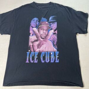 Ice Cube Graphic T-Shirt Black Size Mens Size XL Rap Hip Hop Streetwear